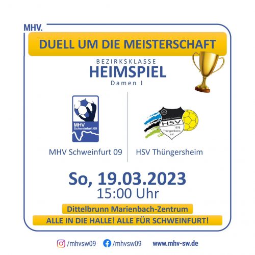 Vorbericht Damen I – BZK – MHV Schweinfurt 09 vs. HSV Thüngersheim am 19.03.2023