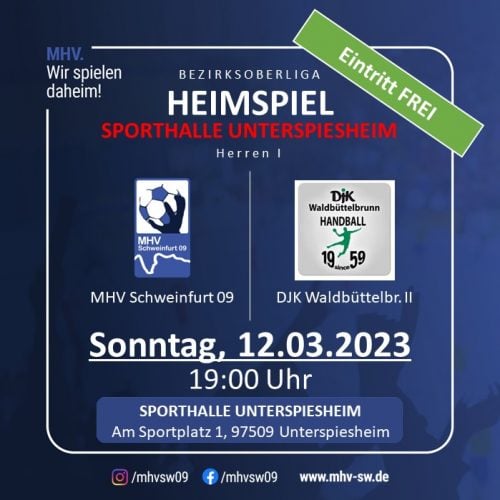 Vorbericht Herren I – BOL – MHV Schweinfurt 09 vs. DJK Waldbüttelbrunn II am 12.03.2023