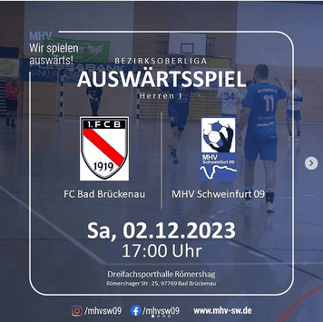 Vorbericht Herren I – FC Bad Brückenau vs. MHV Schweinfurt 09 am 02.12.2023